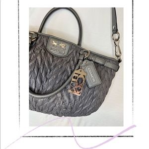 Coach 70th Anniversary grey quilted nylon bag